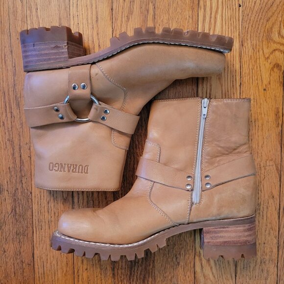 Vintage Durango Harness Moto Boots Tan Leather 6M Brazil Biker Engineer 90s y2k - Picture 8 of 8